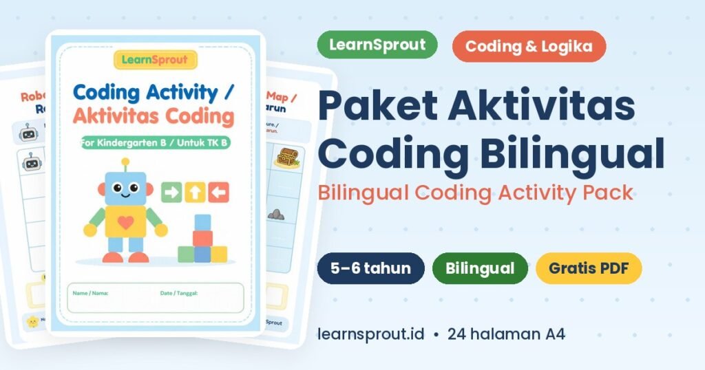 Paket Worksheet Coding Anak Bilingual – Gratis PDF