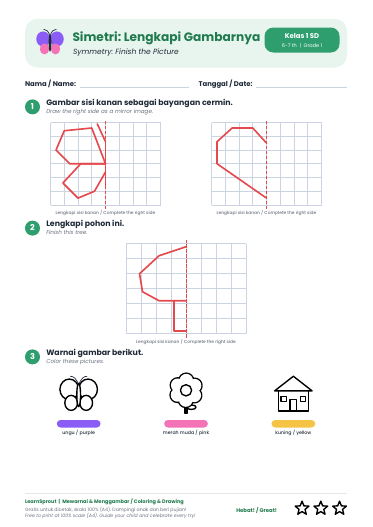 Simetri: Lengkapi Gambarnya