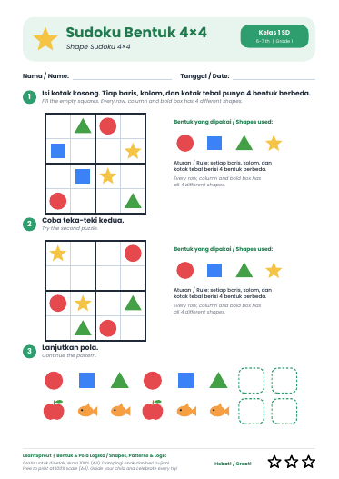 Sudoku Bentuk 4×4